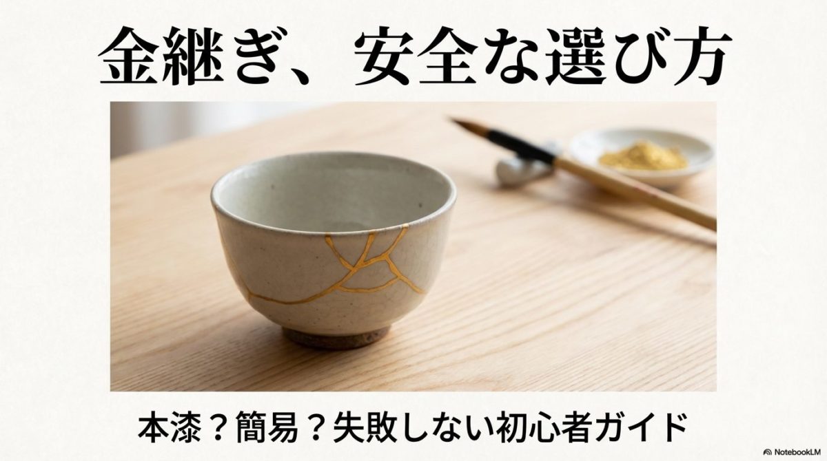金継ぎで美しく修復された陶器の茶碗のクローズアップ。この画像は、金継ぎ やり方 教室に関する記事の、安全でエレガントな体験を象徴する一枚。